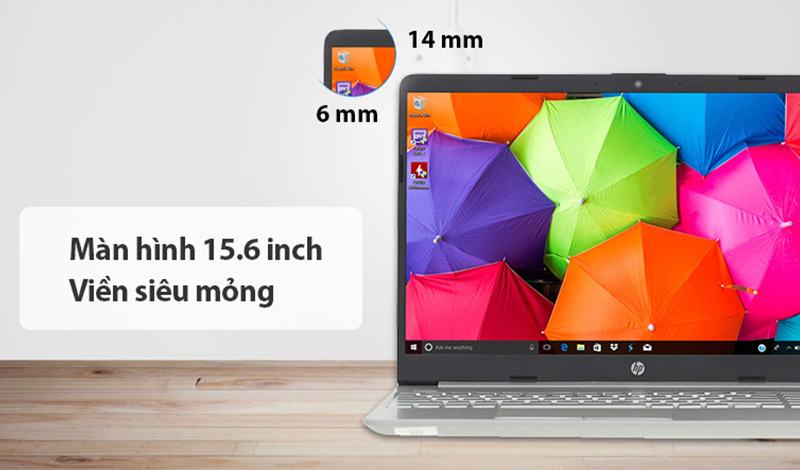 HP 15s du0054tu có thiết kế màn hình viền mỏng